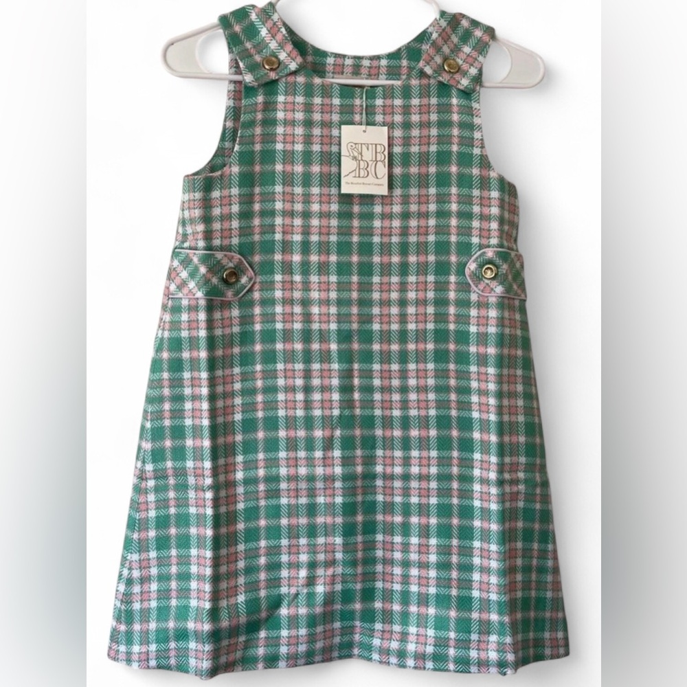 Girls Large Size 12 TBBC Janie Jumper Plaid Knit A-Line Coquette Acrylic Dress